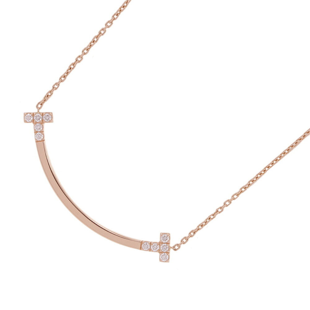 Tiffany & Co. T Smile Pendant Necklace, Medium Diamond, 10P (0.19ct total), 1...